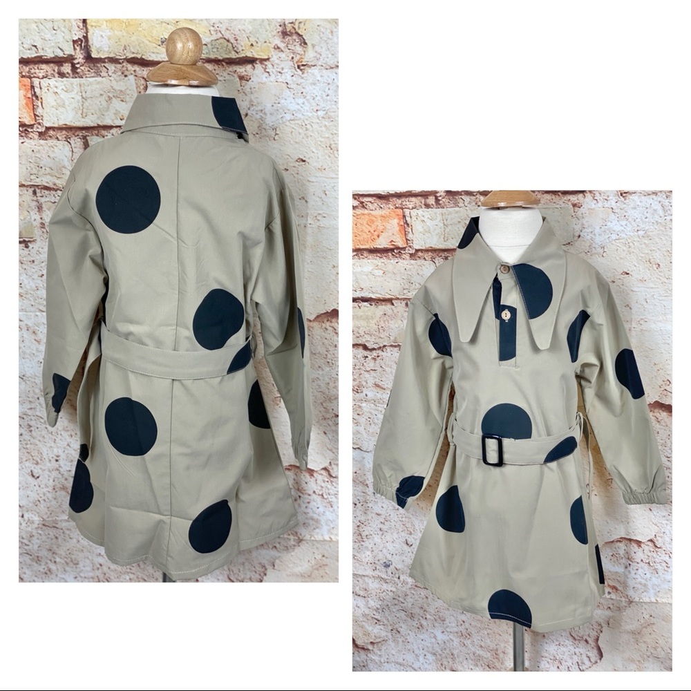 I Spy Polka Dot 2 Piece Belted Trench Coat Dress - Picture 2 of 11